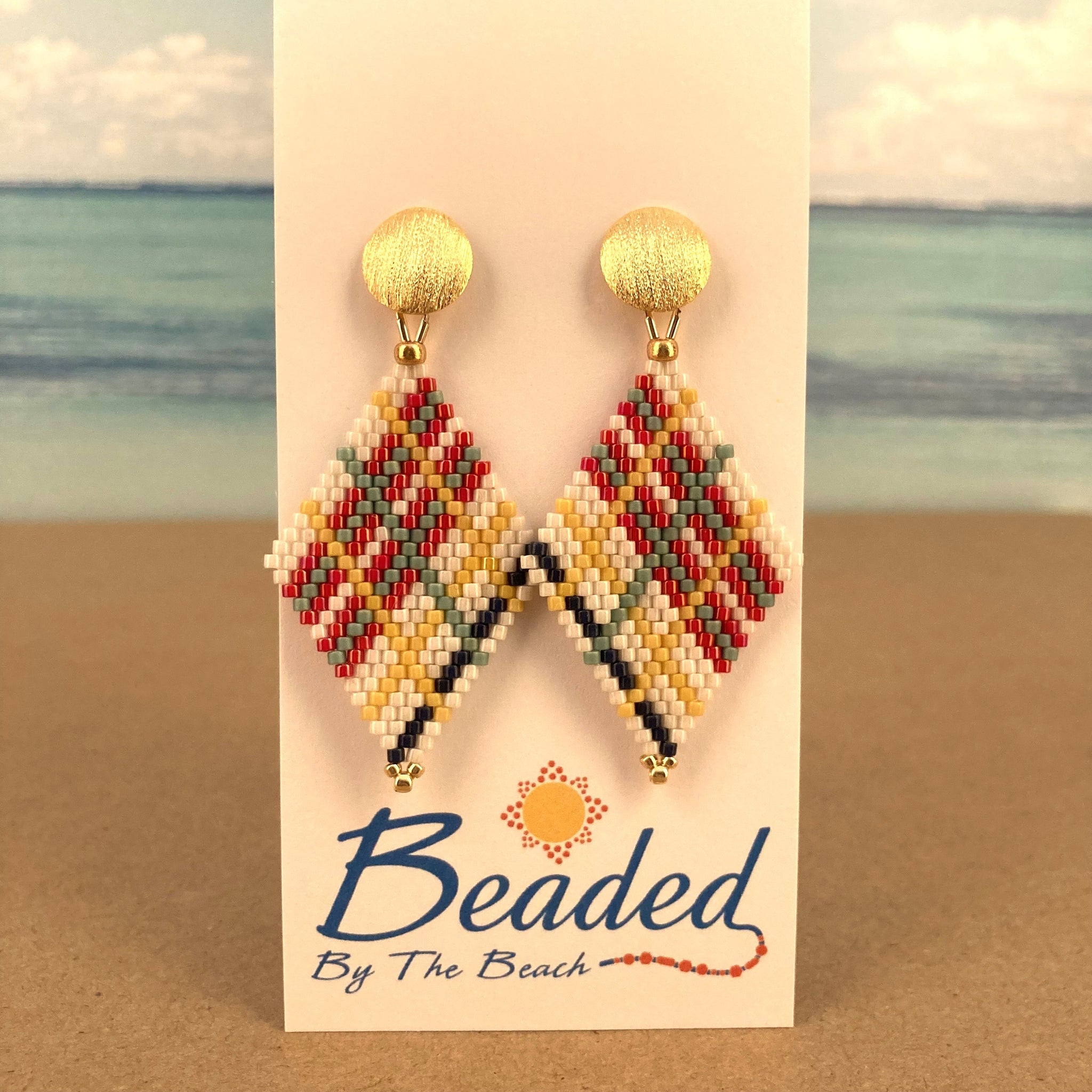 Summer Plaid Petite Beaded Posts