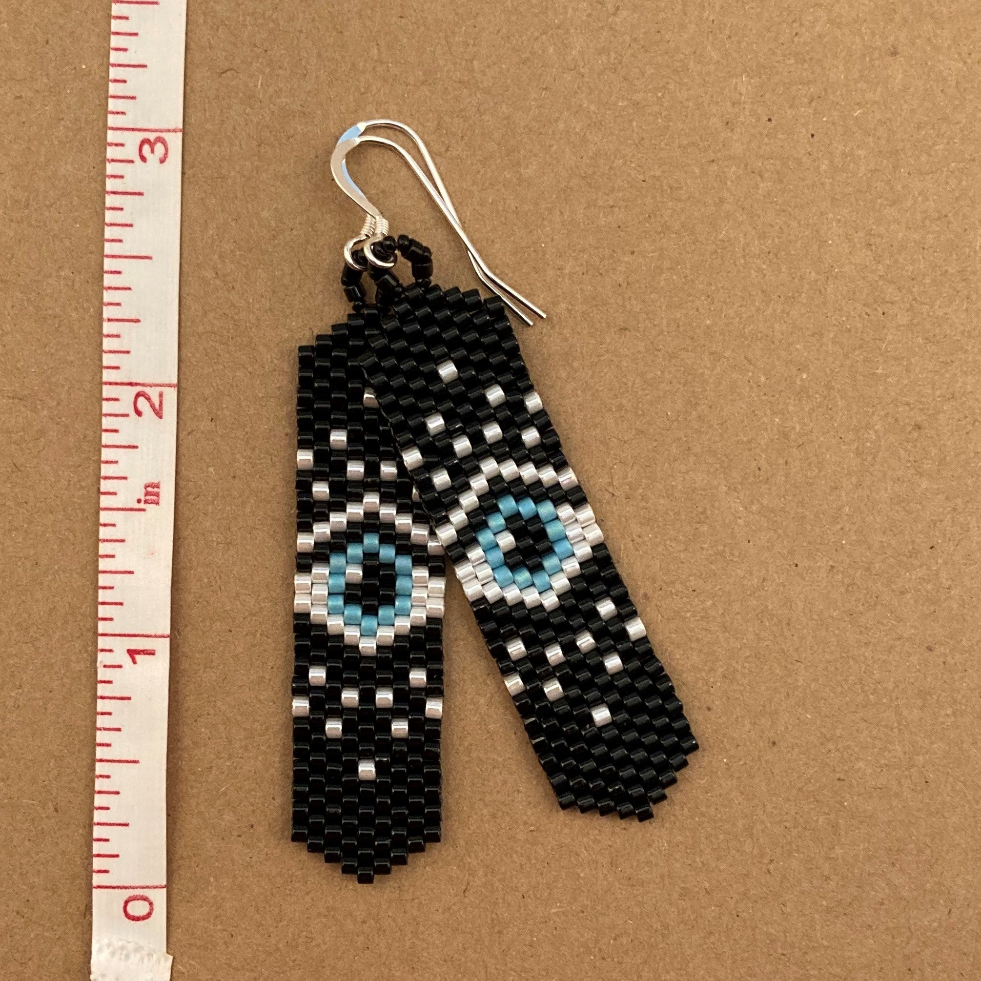 Evil Eye Earrings Beaded by the Beach blue