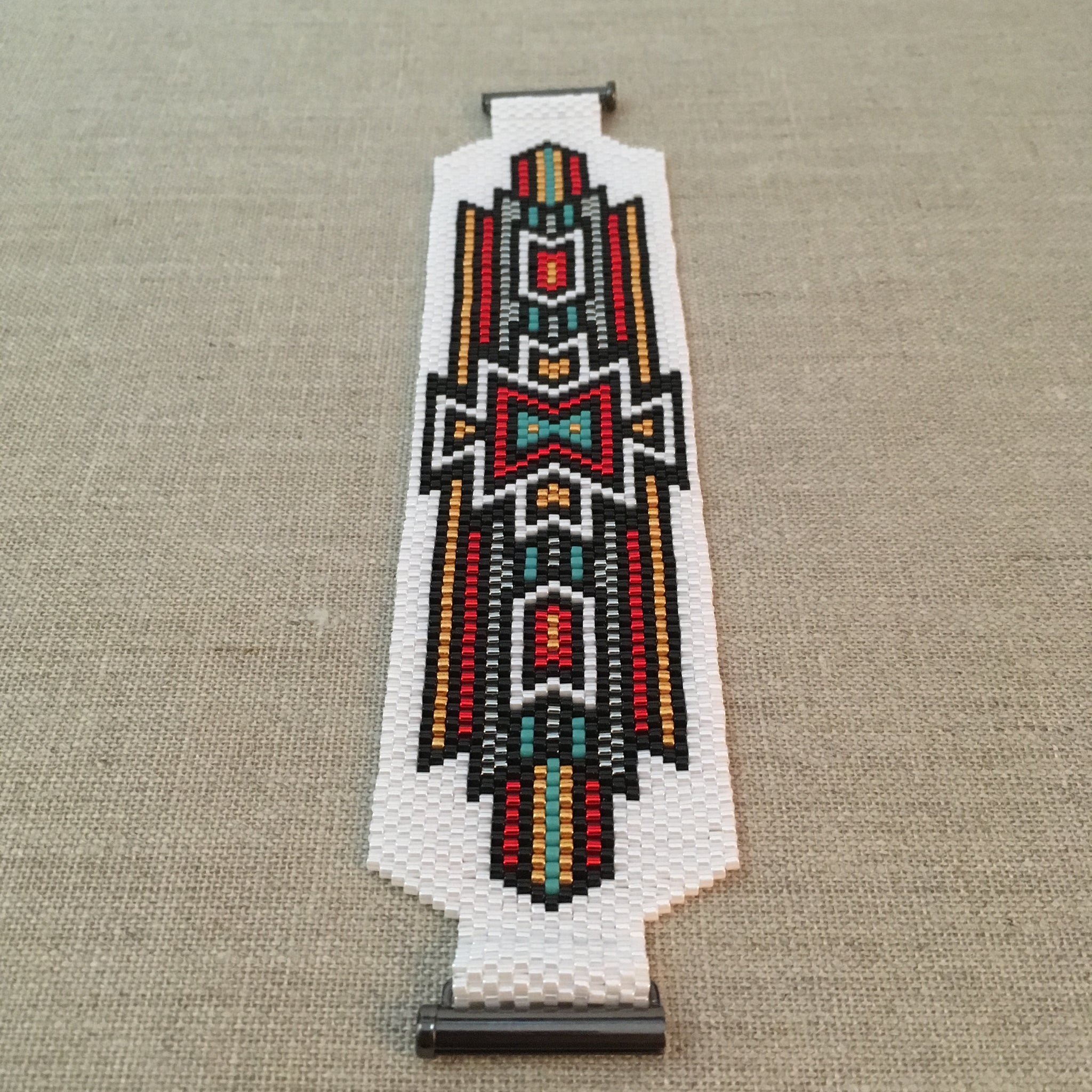 Southwest Style in White Black Red Gold and Turquoise