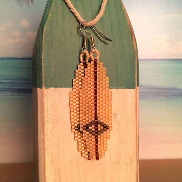 Surfboard Beaded earrings classic longboard Hobie beachy surf style ocean Beaded By The Beach
