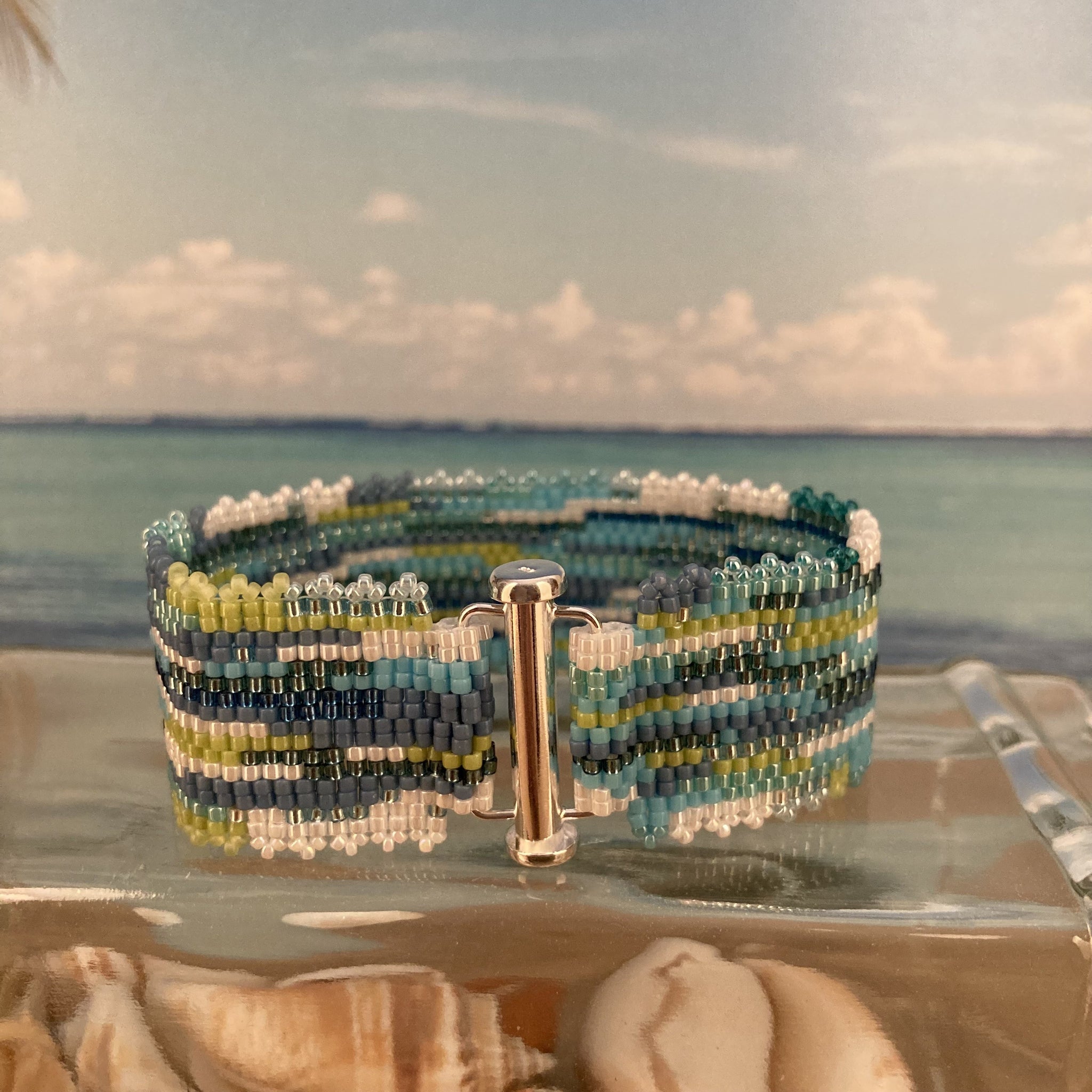 Colors of the Caribbean Peyote Bracelet and Earrings Set
