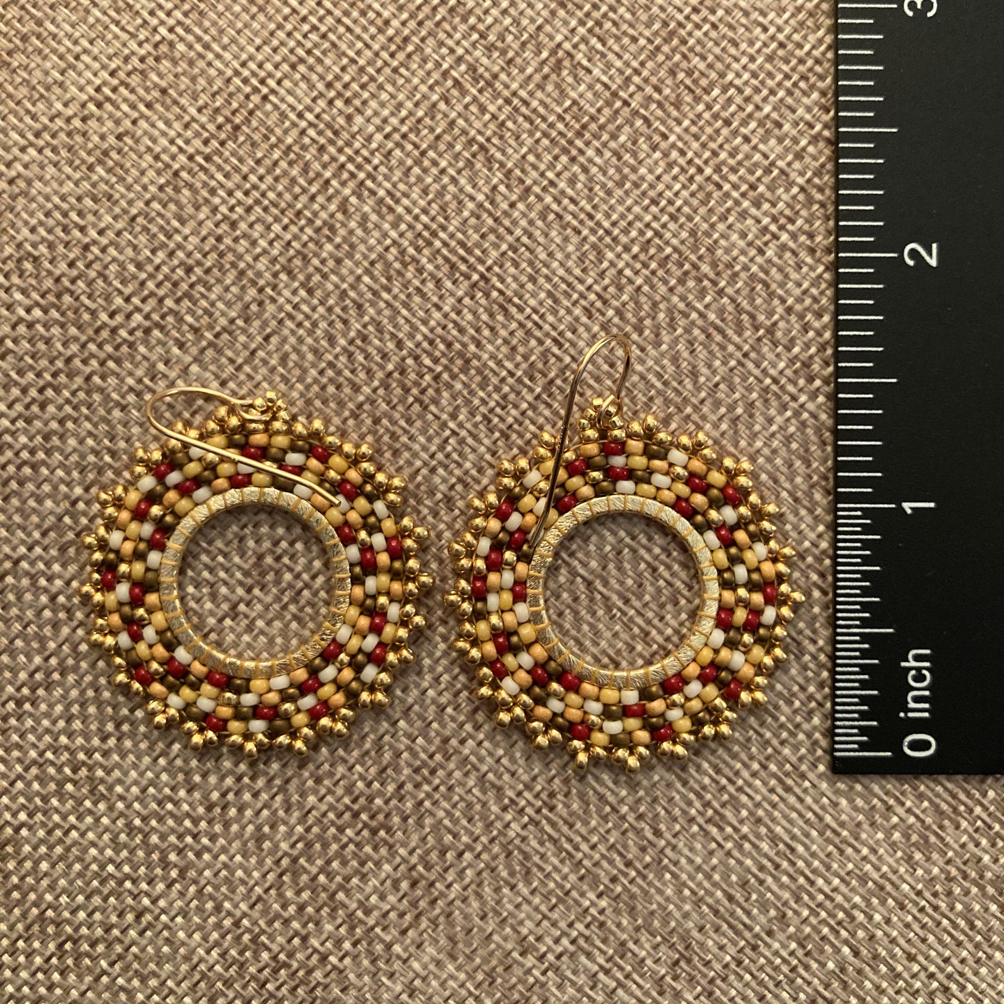 Petite Beaded Earrings in Warm Summer Yellows