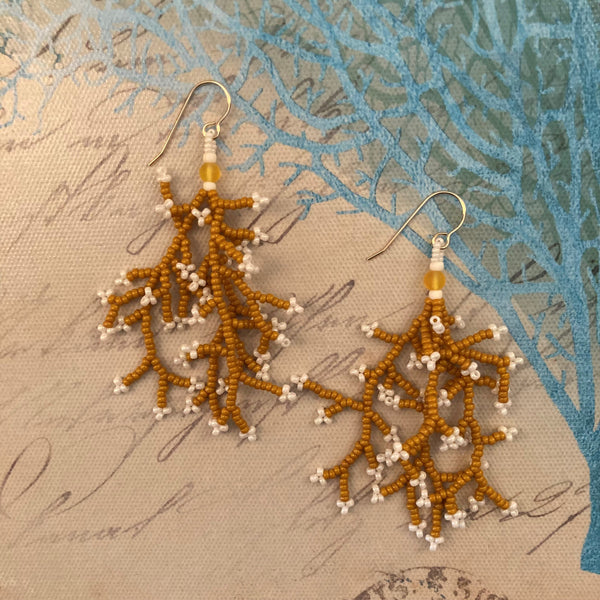 Coral new arrivals beaded earrings