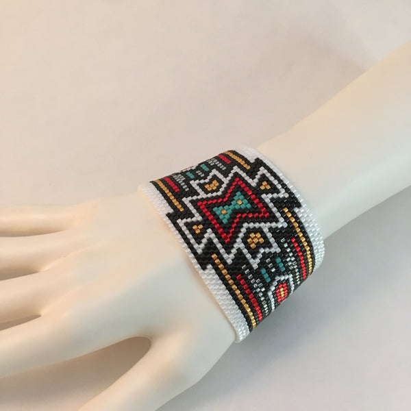 Southwest Ralph Lauren style laid back peyote hand made beaded bracelet original custom design boho feel